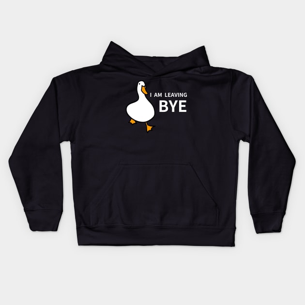 Duck Lover Gift: I'm Leaving! Bye! Kids Hoodie by MoreThanThat